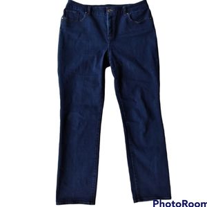 Chico's So Slimming Girlfriend Slim Leg Dark Wash Jeans Size 2/ U.S. Size 12